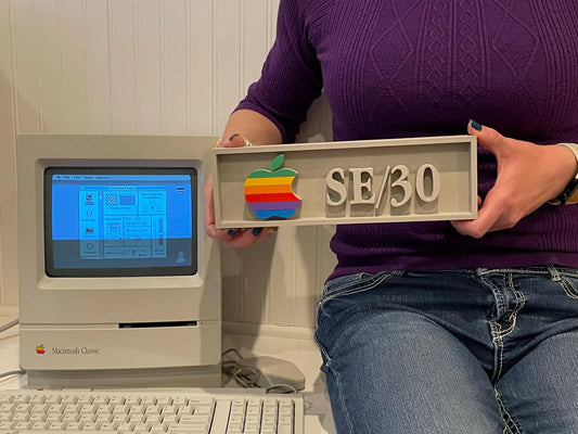APPLE Macintosh SE/30 3D printed placard, retro PC sign, multi-color|297170758338