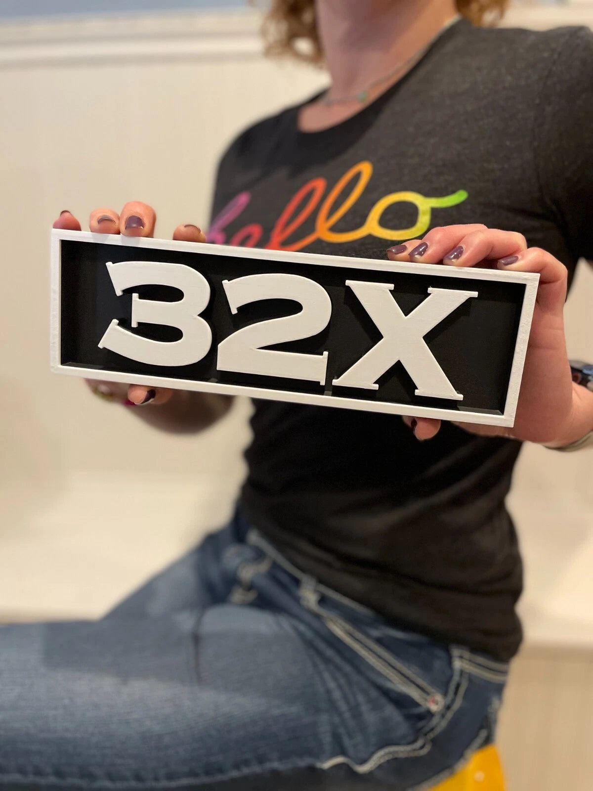 SEGA 32X 3D printed game console placard, multi-color|297170872341