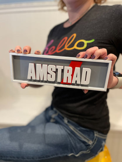 AMSTRAD 3D printed game console placard, retro gaming console sign, multi-color|297167573332