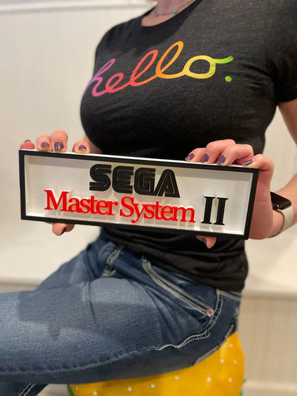 SEGA MASTER SYSTEM II 3D printed game console placard, multi-color|297170883237