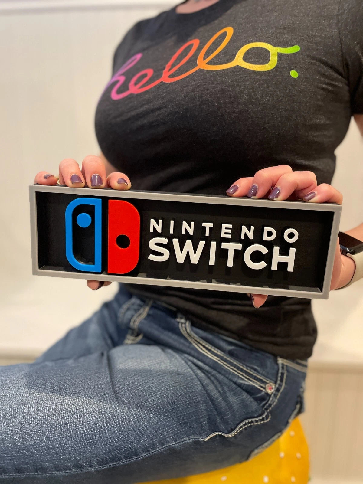 NINTENDO SWITCH 3D printed game console placard, multi-color|297170830873