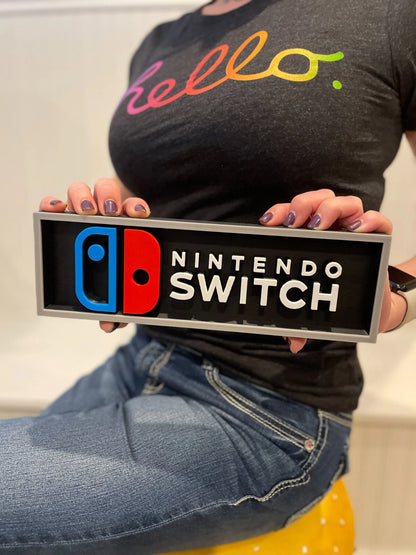 NINTENDO SWITCH 3D printed game console placard, multi-color|297170830873