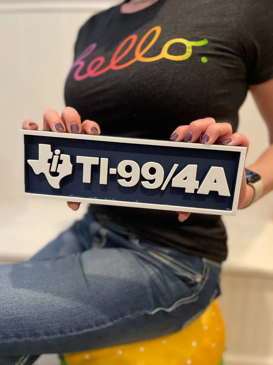 TI-99/4A 3D printed game console placard, multi-color|297170915071