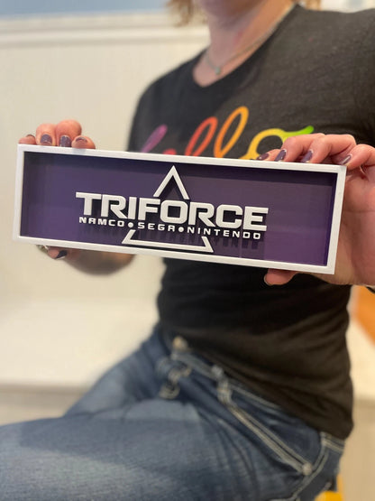 TRIFORCE (Nintendo, Sega, Nintendo) 3D printed game console placard, multi-color|297170919501