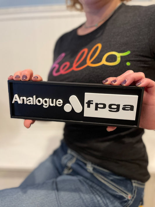 ANALOGUE 3D printed game console placard, retro gaming console sign, multi-color|297167577755