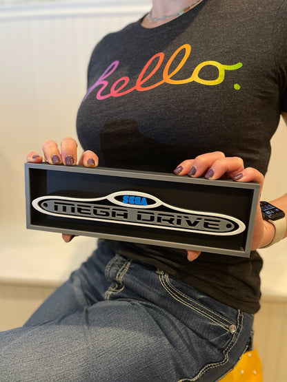 SEGA MEGA DRIVE 3D printed game console placard, multi-color|297170886030
