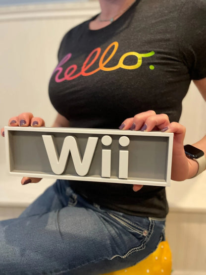 NINTENDO WII 3D printed game console placard, multi-color|297170831416