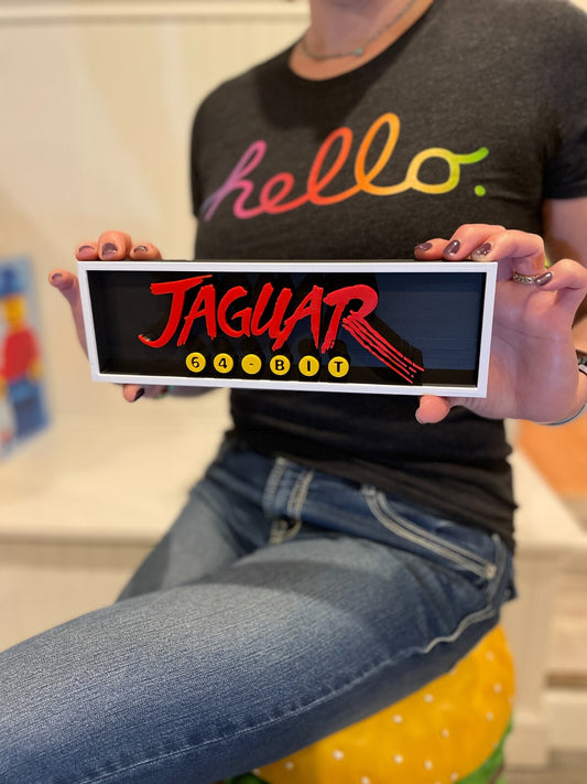 ATARI JAGUAR 3D printed game console placard, retro console sign, multi-color|297170700946
