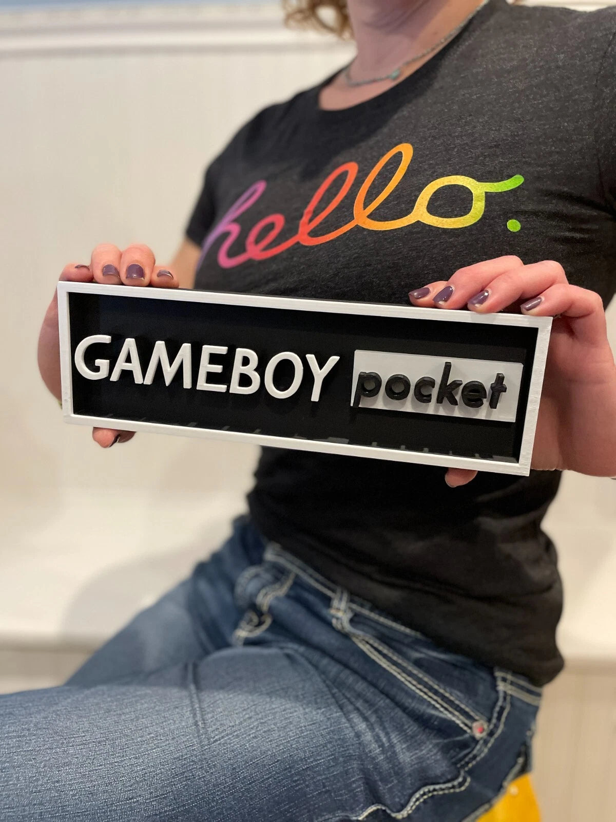 GAME BOY POCKET Gameboy 3D printed game console placard, retro sign, multi-color|297170742401