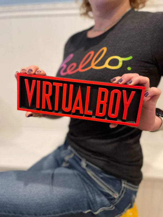 VIRTUAL BOY 3D printed game console placard, multi-color|297170940013