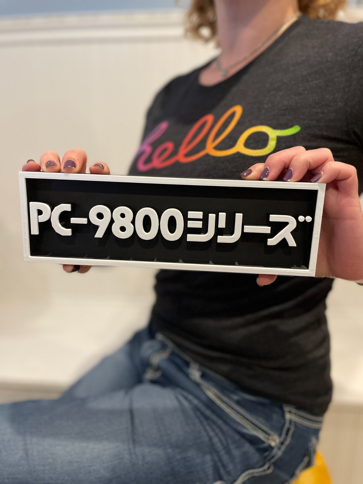 PC-9800 3D printed game console placard, multi-color|297170848709