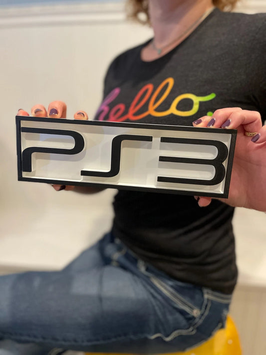 PLAYSTATION 3 (PS3) 3D printed game console placard, multi-color|297170856614