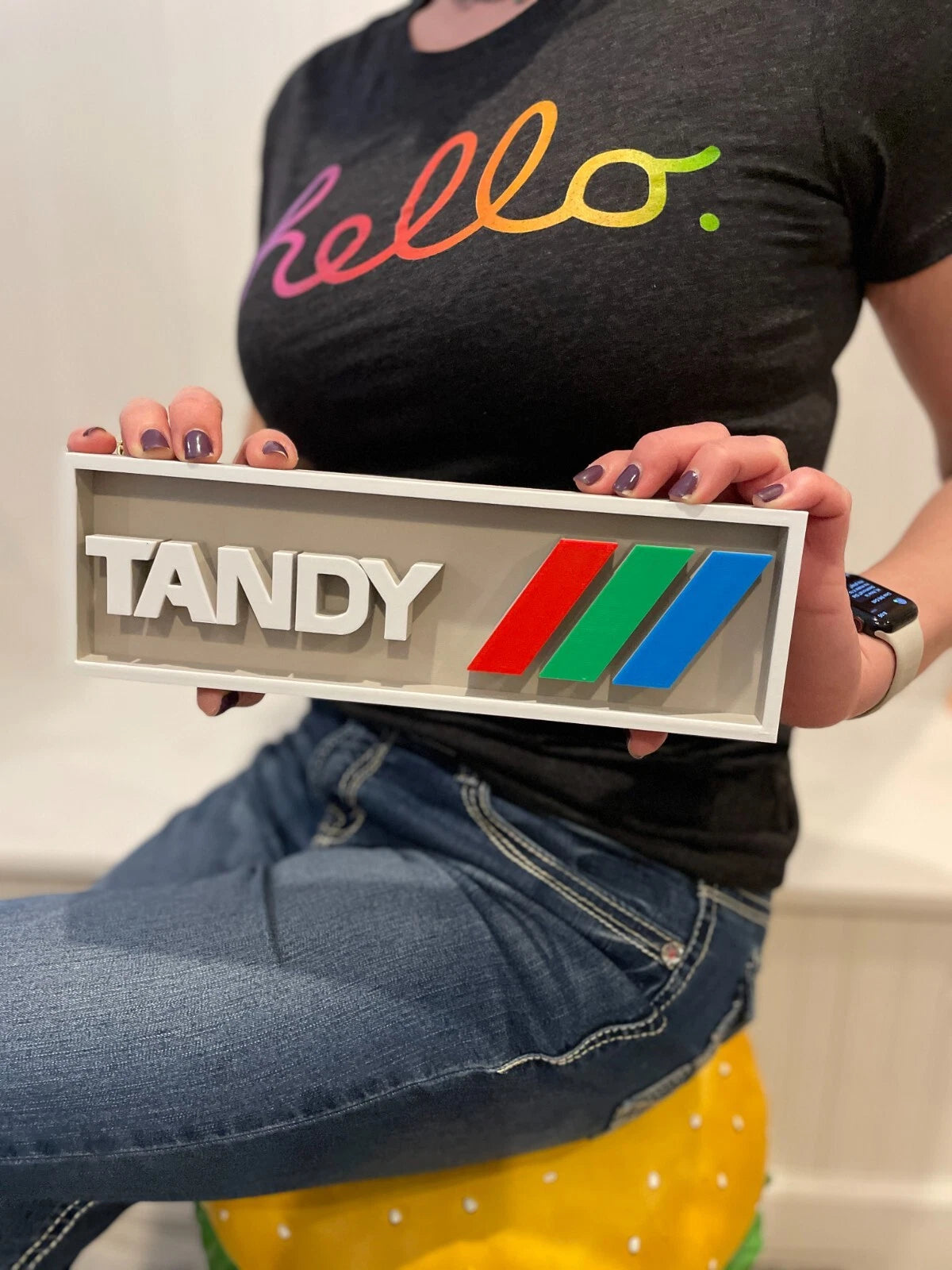 TANDY 3D printed game console placard, multi-color|297170907805