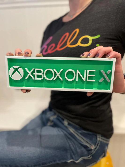 XBOX ONE X 3D printed game console placard, multi-color|297171155169
