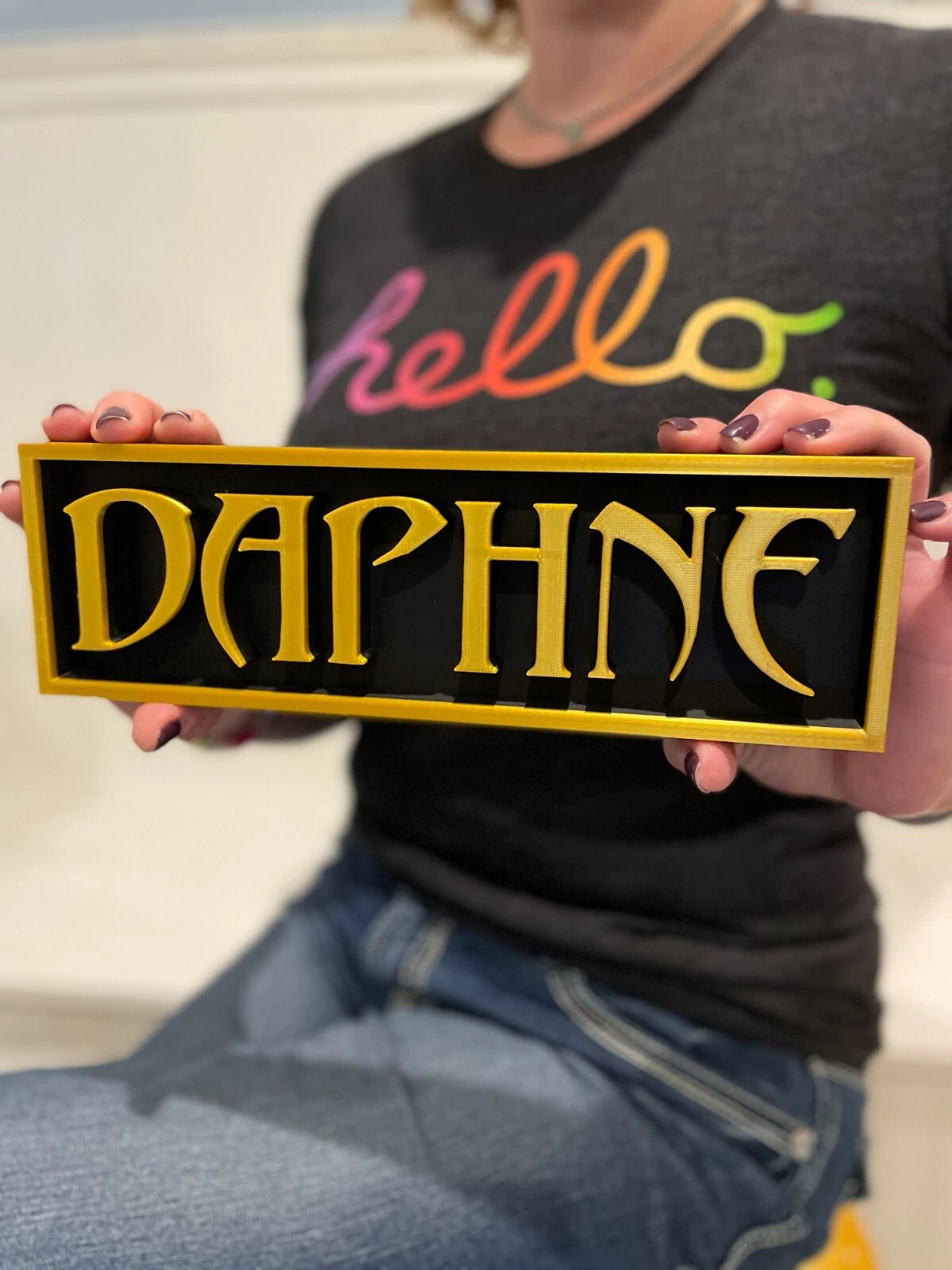 DAPHNE 3D printed game console placard, retro console sign, multi-color|297170718881