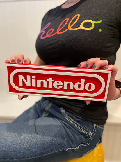 NINTENDO 3D printed game console placard, retro sign, multi-color|297170822384