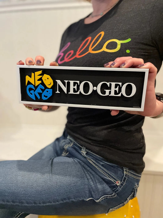 NEO GEO 3D printed game console placard, retro sign, multi-color|297170816774