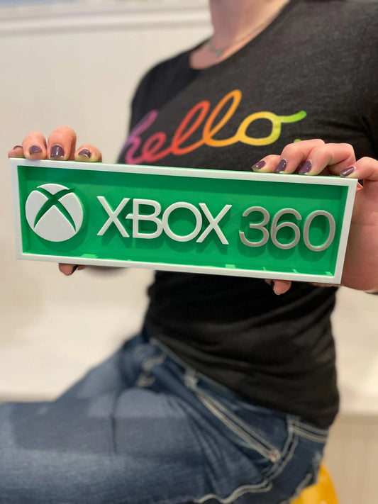 XBOX 360 3D printed game console placard, multi-color|297170942800