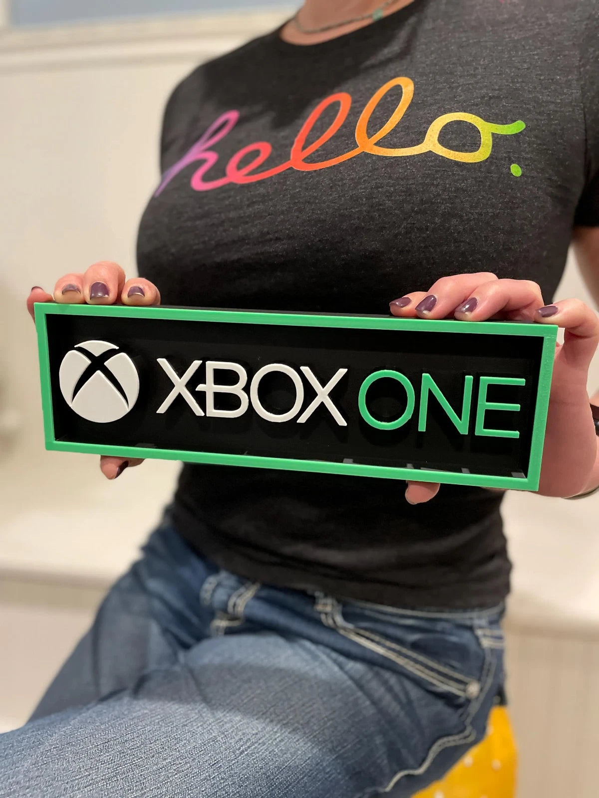 XBOX ONE 3D printed game console placard, multi-color|297170960463