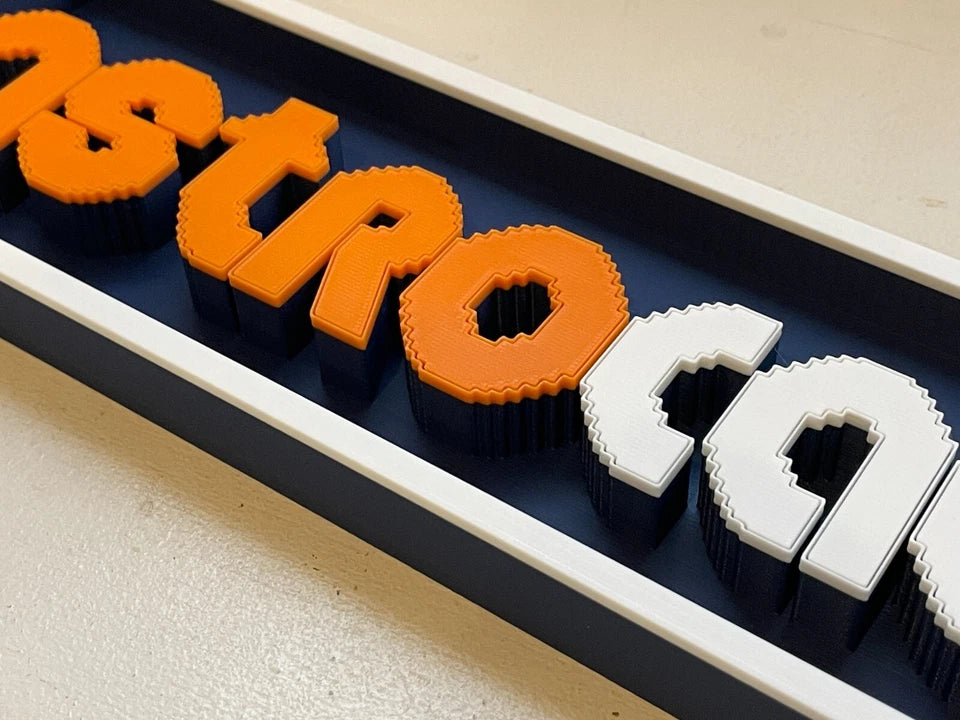 ASTROCADE 3D printed game console placard, retro console sign, multi-color